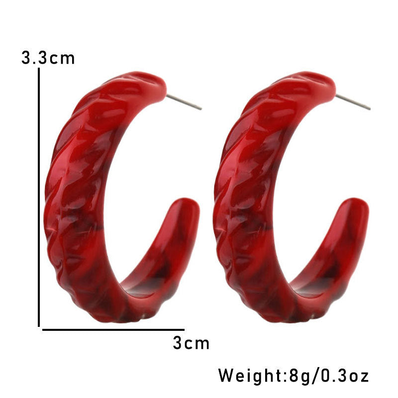 Wholesale Christmas Earrings Vintage Burgundy Acrylic Earrings